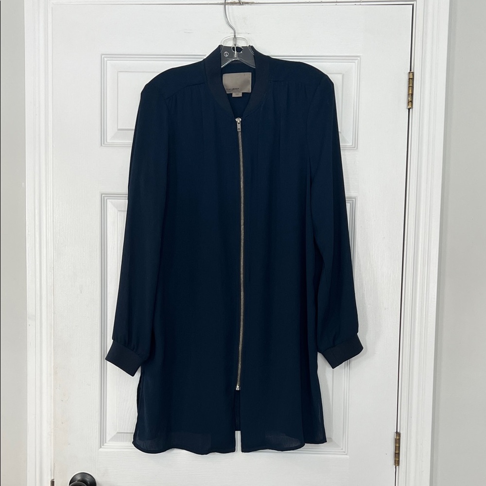 Vero Moda Navy long Bomber Jacket - Picture 1 of 5